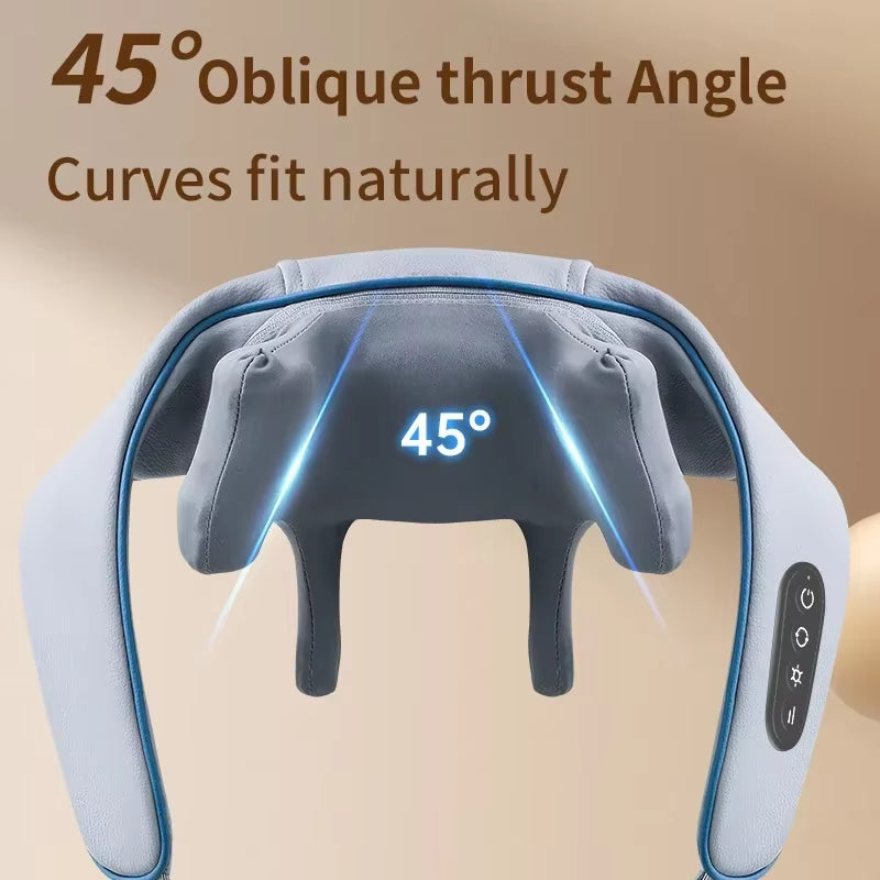 NECK Massager Cervical Spine Massager Shoulder and Neck Trapezius Muscle Charging Imitation Hand Kneading Hot Compress Cape