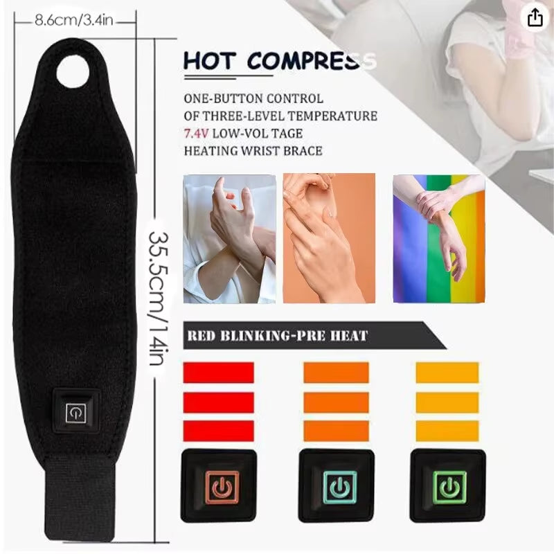 Heating Wrist Protector Sports Protection Breathable USB Hand Massager Support Wristband Pad Brace Tool Heat Health Care Devic