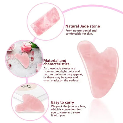 Natural Stone Guasha Jade Facial Beauty Scraping Massage Tools Firm Skin Care Face Gua Sha SPA Physical Therapy Gue Che Roller