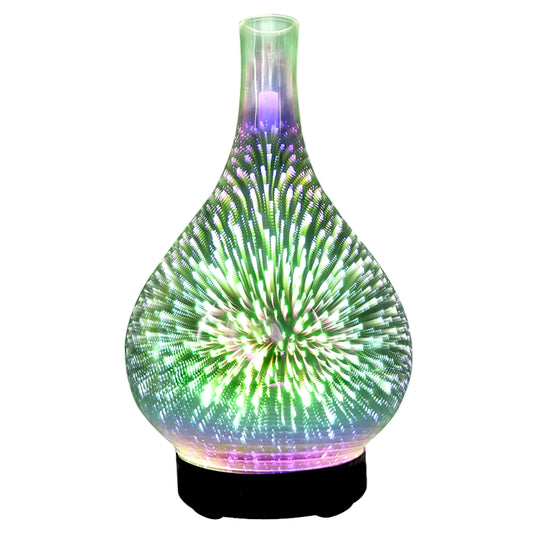 3D Firework Glass USB Air Humidifier with 7 Color Led Night Light Aroma Oil Diffuser Cool Mist Maker Black EU Plug