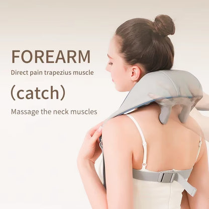 NECK Massager Cervical Spine Massager Shoulder and Neck Trapezius Muscle Charging Imitation Hand Kneading Hot Compress Cape