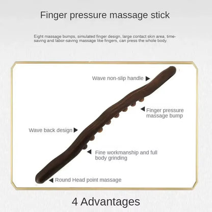 Wooden Gua Sha Tools Manual Massage Stick Universal Back Massage Tendons Beech Wood Scraping Point Treatment 8 Beads Rolling Pin