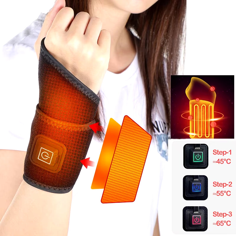 Heating Wrist Protector Sports Protection Breathable USB Hand Massager Support Wristband Pad Brace Tool Heat Health Care Devic