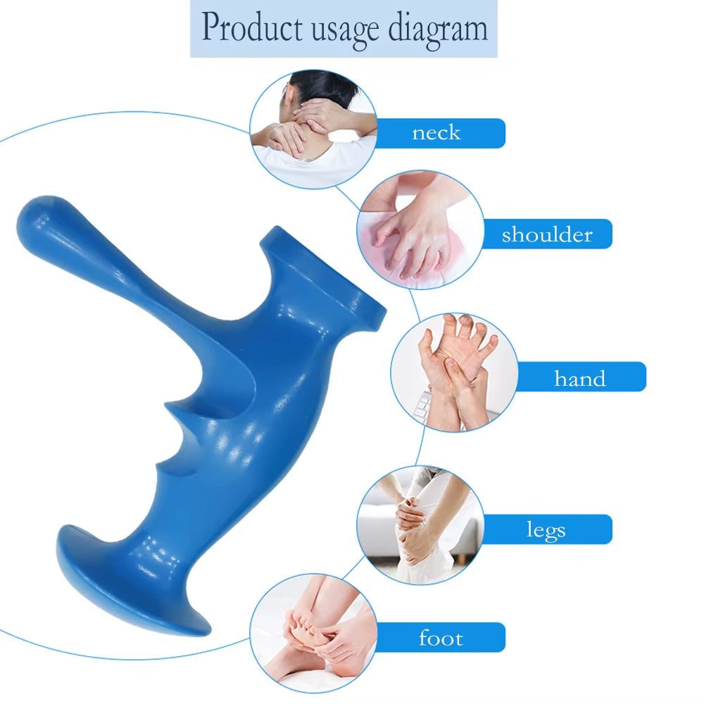 T-Shaped Massager Thumb Finger Pressure Press Trigger Point Manual Deep Physiotherapy Massage Tools Full Body Muscle Relax Stick