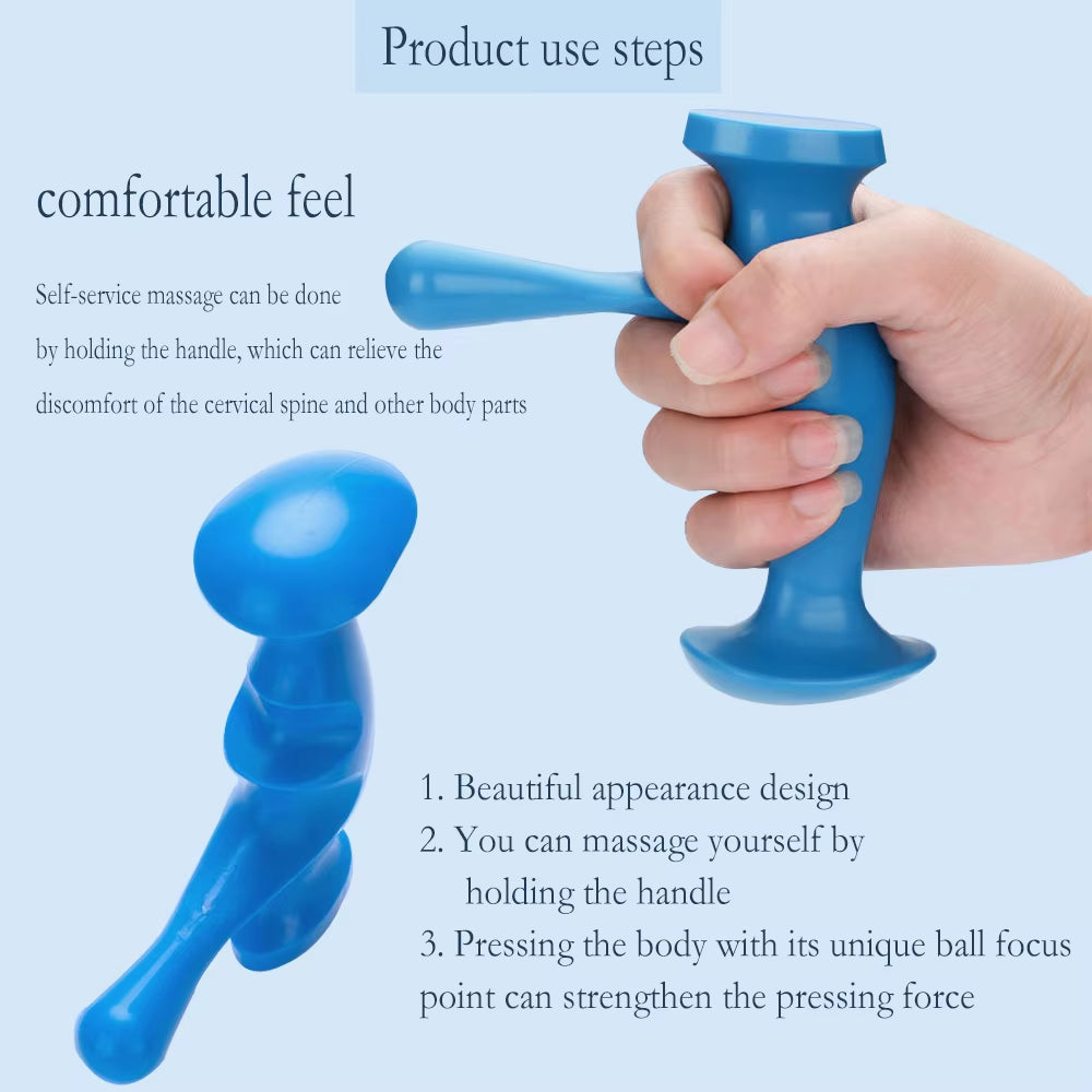 T-Shaped Massager Thumb Finger Pressure Press Trigger Point Manual Deep Physiotherapy Massage Tools Full Body Muscle Relax Stick