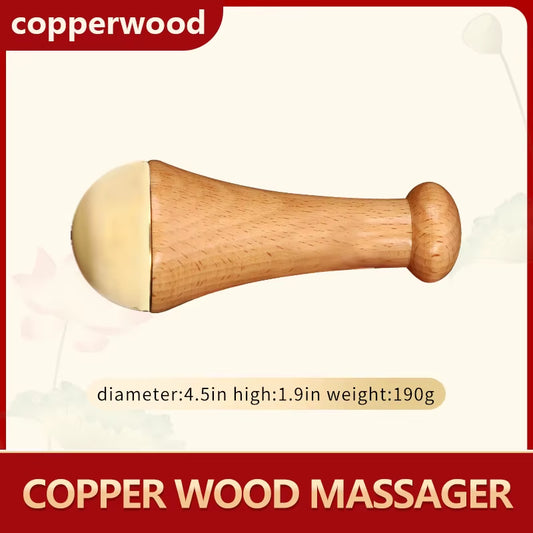 Guasha Massage Tool Face Gua Sha Face Copper Wood Scraping Stick Kansa Hammer Face and Foot Massage