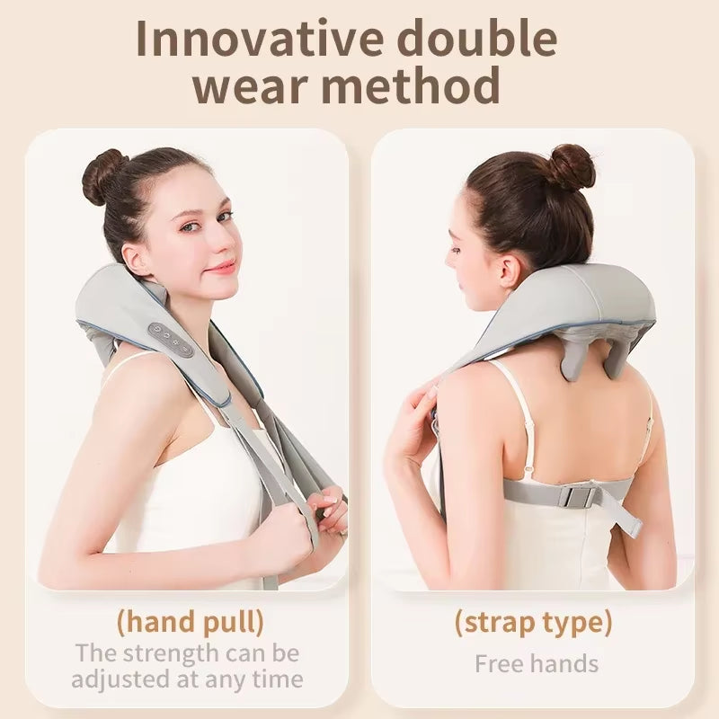 NECK Massager Cervical Spine Massager Shoulder and Neck Trapezius Muscle Charging Imitation Hand Kneading Hot Compress Cape